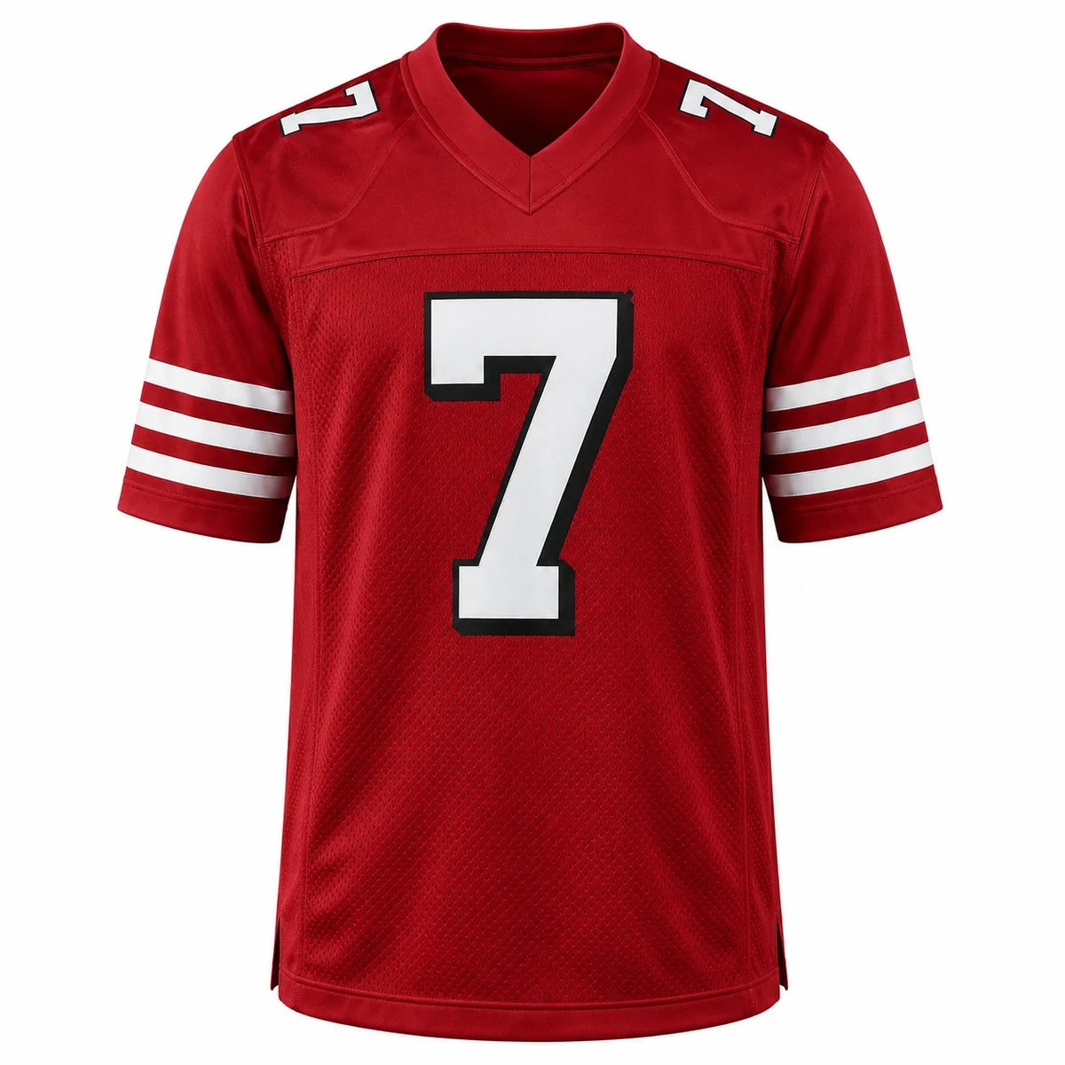 LOVE number 7 red football jersey, Bay Inspired